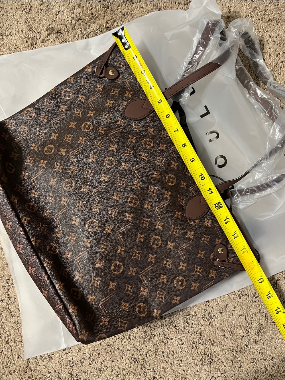 Stylish Luxury Brown LOULU Patterned Tote Bag - Picture 6 of 8